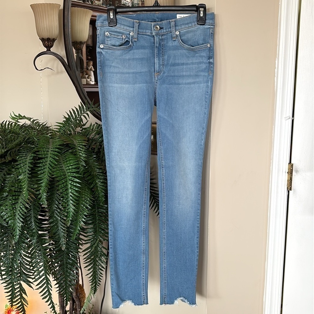 Brand New Rag & Bone Ankle Skinny Jeans Mid Rise Hamilton Blue Stretch Denim